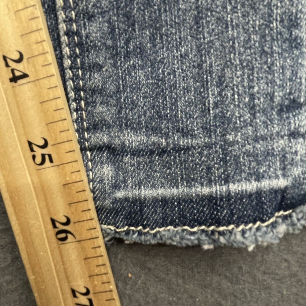 Democracy Patchwork Jeans Sz 12 Jeans Stretchy Distressed Raw Ankle Cropped - Picture 10 of 10